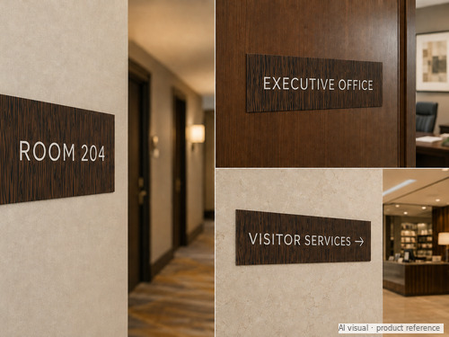 Black walnut laserable engraving laminate for hotel office and visitor signs