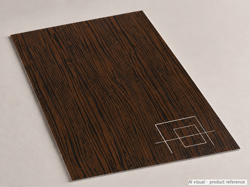 LYS-8378 black walnut laserable engraving laminate with white contrast core